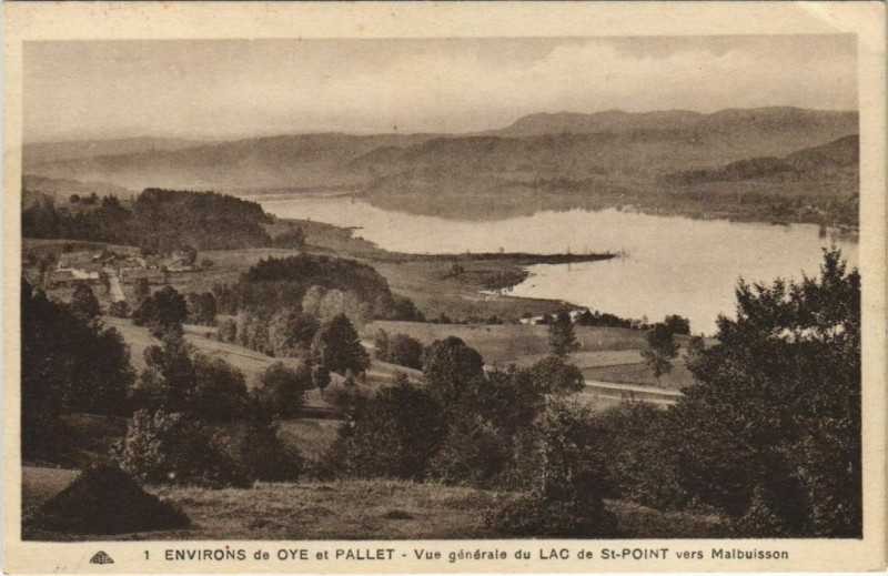 Carte postale ancienne Oye-et-Pallet Env - Vue du Lac de Saint-Pont vers Malbuisson à Oye-et-Pallet