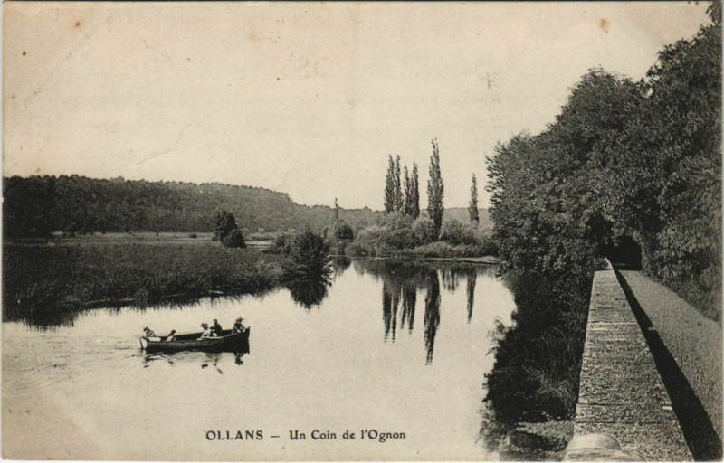 Carte postale ancienne Ollans Un Coin de l'Ognon à Ollans