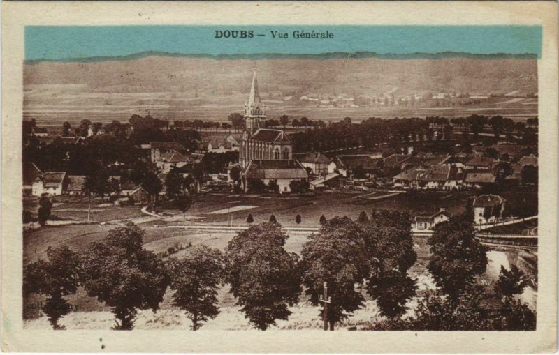 Carte postale ancienne Doubs Vue Generale à Doubs