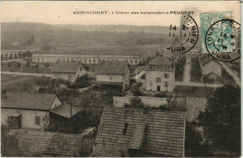 Carte postale ancienne Audincourt L'Usine des Automobiles Peugeot à Audincourt