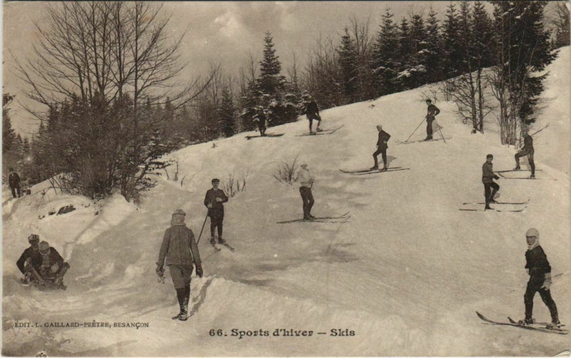 Carte postale ancienne Sports d'Hiver - Skis
