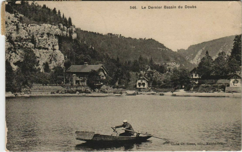 Carte postale ancienne Le Dernier Bassin du Doubs à Doubs