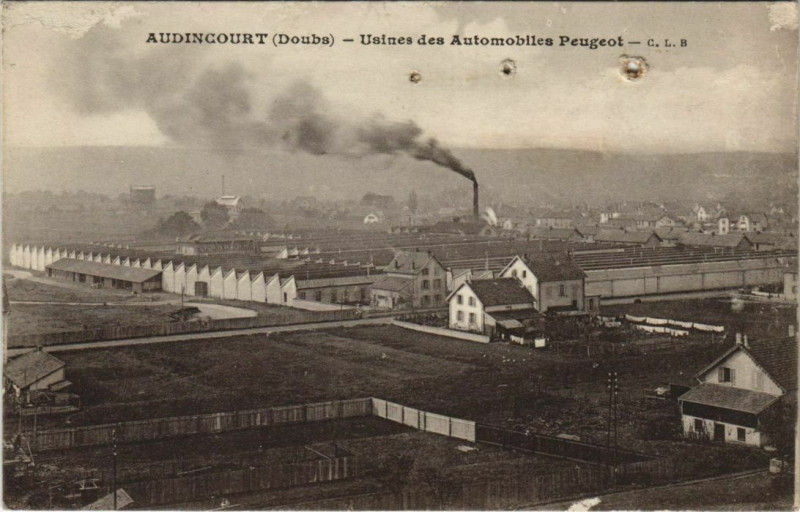 Carte postale ancienne Audincourt Usines des Automobiles Peugeot à Audincourt