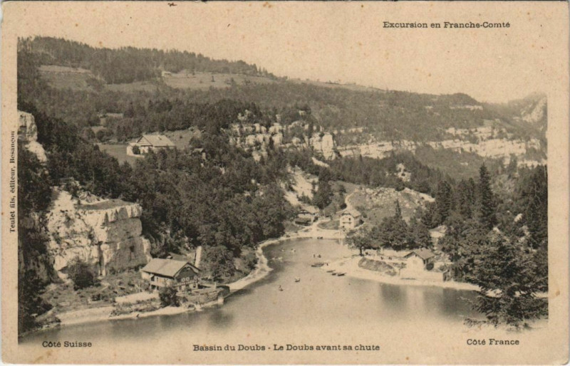 Carte postale ancienne Bassin du Doubs - Le Doubs avant sa Chute à Doubs