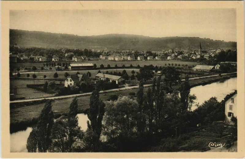 Carte postale ancienne Valentigney La Stade et Vue Generale à Valentigney
