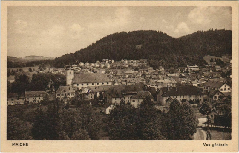 Carte postale ancienne Maiche Vue Generale à Maîche
