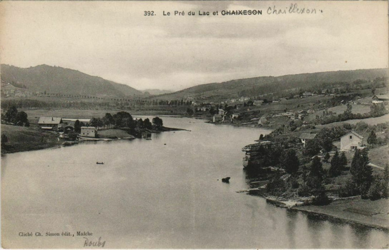 Carte postale ancienne Villers-le-Lac Chaillexon - Le Pre du Lac et Chaillexon à Villers-le-Lac