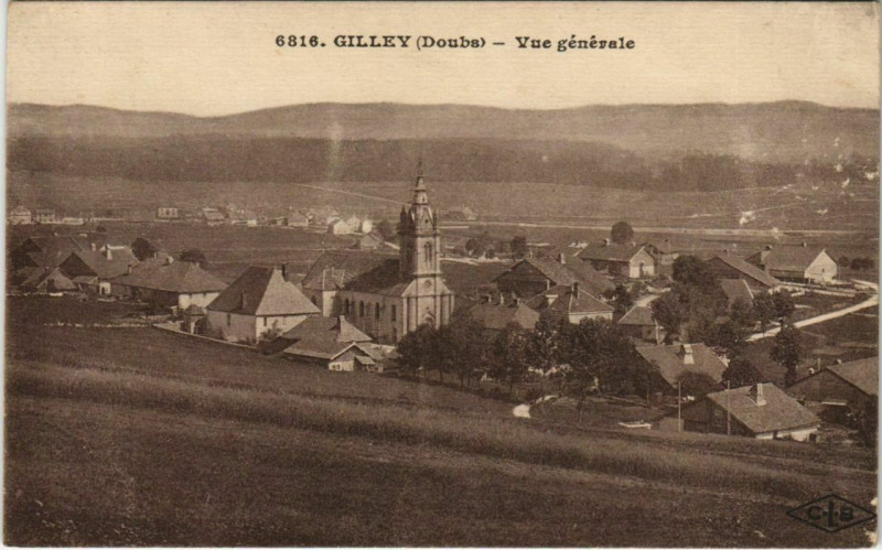 Carte postale ancienne Gilley Vue Generale à Gilley