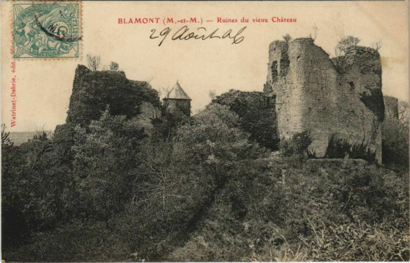 Carte postale ancienne Blamont Ruines du Vieux Chateau à Blamont