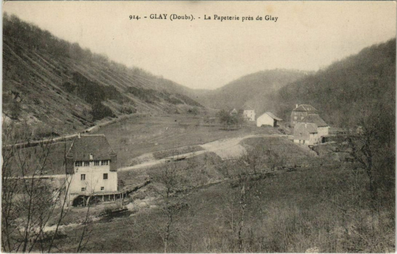 Carte postale ancienne Glay La Papeterie pres de Glay à Glay