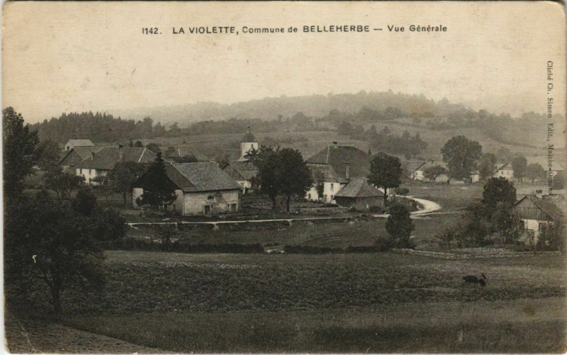 Carte postale ancienne Belleherbe La Violette Commune de Belleherbe - Vue Generale à Belleherbe