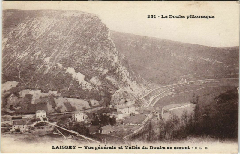 Carte postale ancienne Laissey Vue Generale et Vallee du Doubs en Amont à Laissey