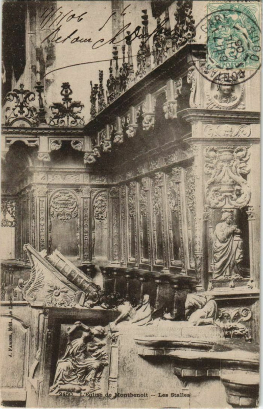 Carte postale ancienne Montbenoit L'Eglise - Les Stalles à Montbenoît