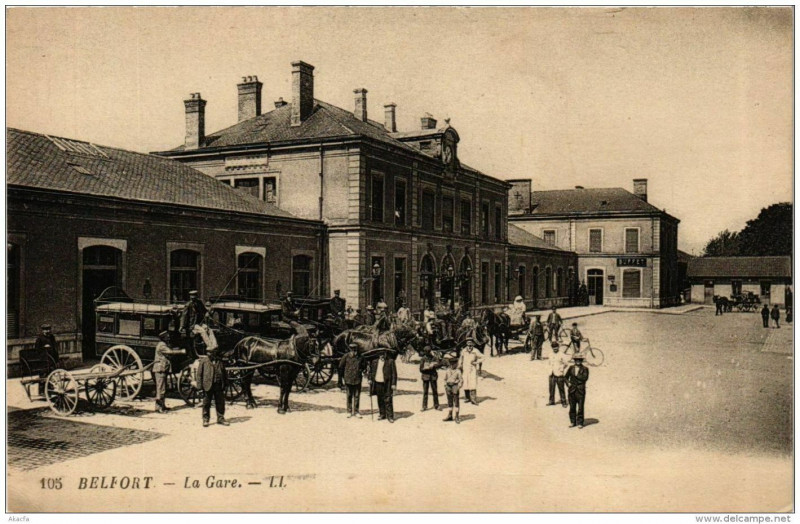 Carte postale ancienne Belfort La Gare à Belfort