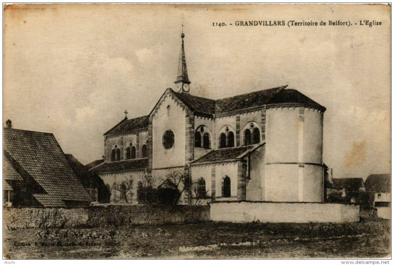 Carte postale ancienne Grandvillars L'Eglise à Grandvillars