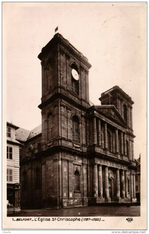 Carte postale ancienne Belfort L'Eglise Saint-Christophe à Belfort