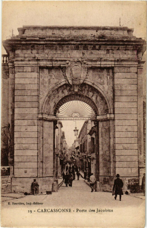 Carte postale ancienne Carcassonne Porte des Jacobins France à Carcassonne