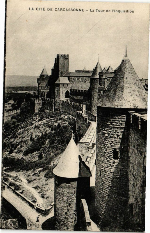 Carte postale ancienne La Cité de Carcassonne-La Tour de l'Inquisition à Carcassonne