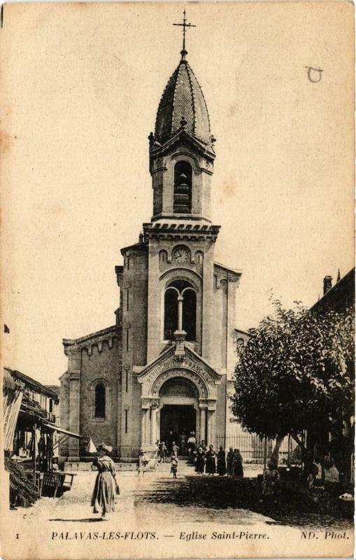 Carte postale ancienne Palavas-les-Flots Eglise Saint-Pierre à Palavas-les-Flots
