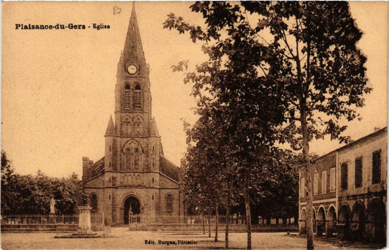 Carte postale ancienne Plaisance du Gers Eglise
