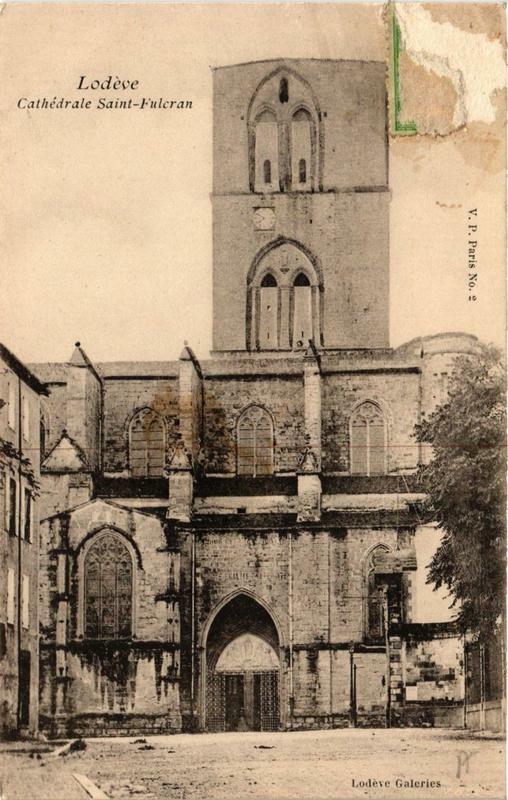 Carte postale ancienne Lodeve Cathédrale Saint-Fulcran à Lodève