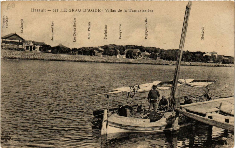 Carte postale ancienne Le Grau-d'Agde Villas de la Tamarissiere à Agde