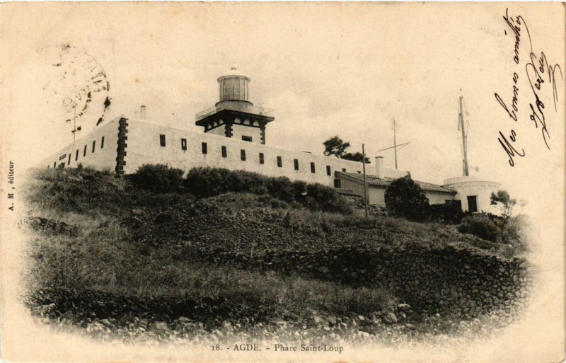 Carte postale ancienne Agde Phare Saint-Loup à Agde