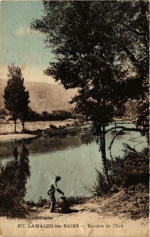 Carte postale ancienne Lamalou-les-Bains Riviere de l'Orb à Lamalou-les-Bains