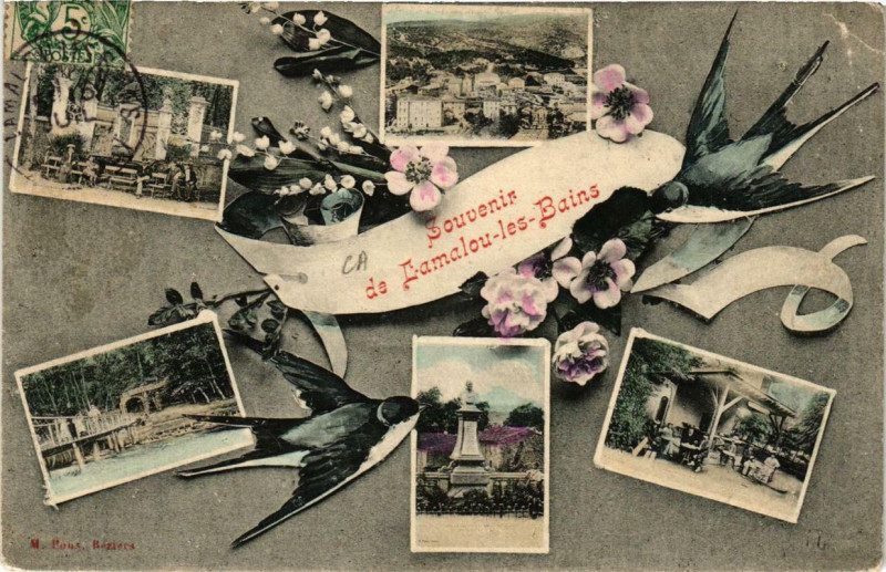 Carte postale ancienne Lamalou-les-Bains Souvenir à Lamalou-les-Bains