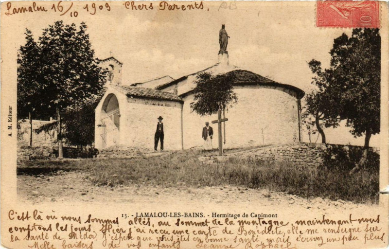Carte postale ancienne Lamalou-les-Bains Hermitage de Capimont à Lamalou-les-Bains