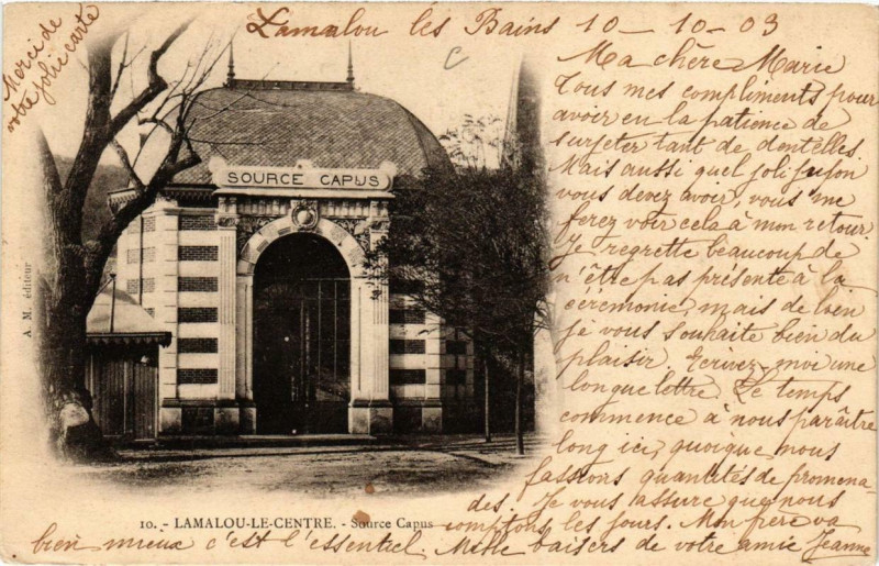 Carte postale ancienne Lamalou-le-Centre Source Capus