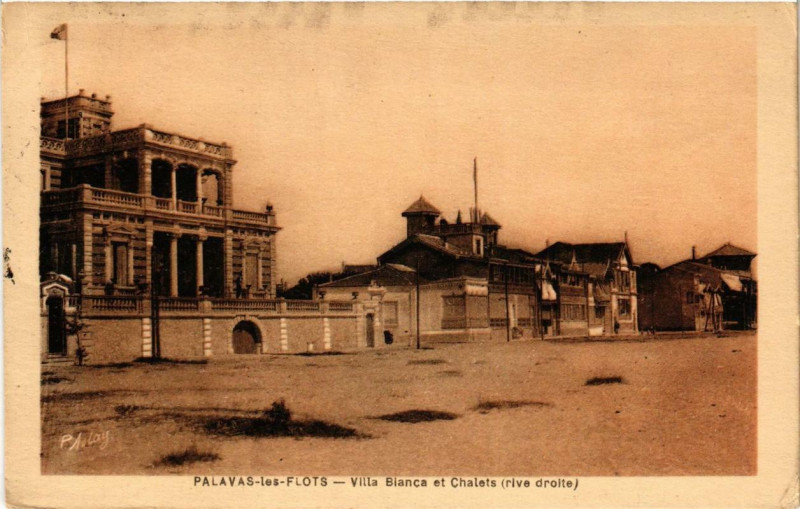 Carte postale ancienne Palavas-les-Flots Villa Bianca et Chalets à Palavas-les-Flots