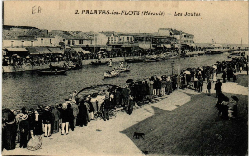 Carte postale ancienne Palavas-les-Flots Les Joutes à Palavas-les-Flots