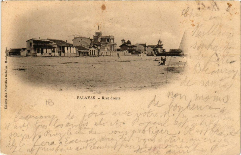 Carte postale ancienne Palavas-les-Flots Rive droite à Palavas-les-Flots