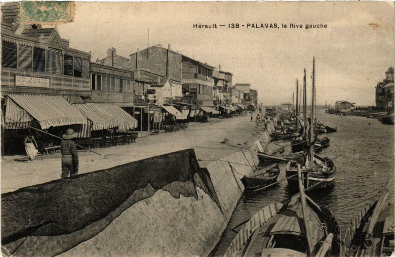 Carte postale ancienne Palavas-les-Flots La Rive gauche à Palavas-les-Flots