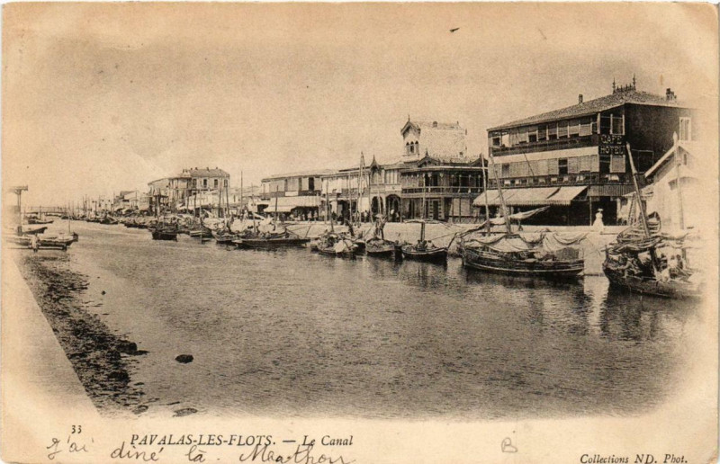 Carte postale ancienne Palavas-les-Flots Le Canal à Palavas-les-Flots
