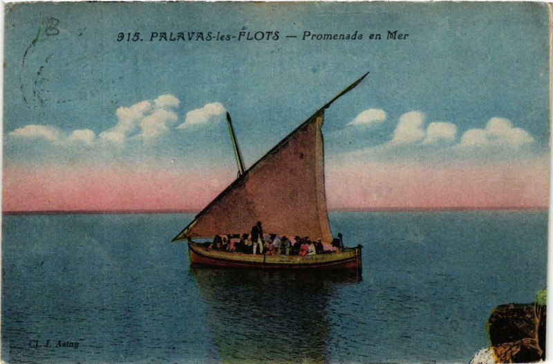 Carte postale ancienne Palavas-les-Flots Promenade en Mer à Palavas-les-Flots