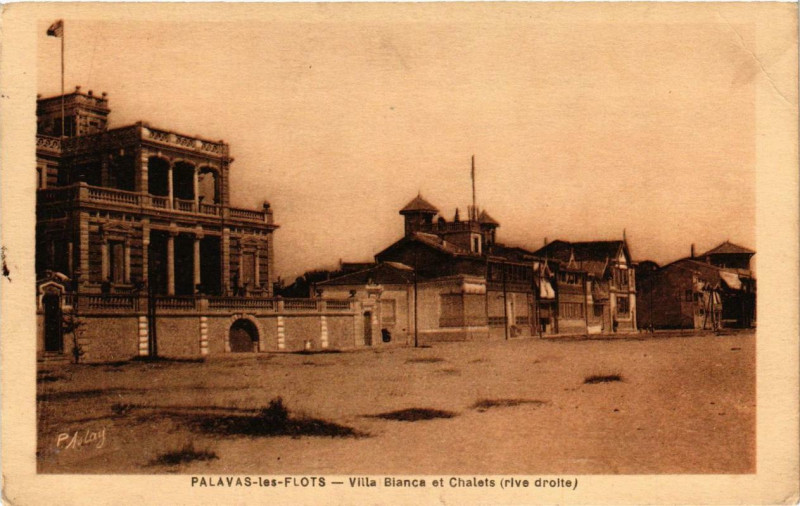 Carte postale ancienne Palavas-les-Flots Villa Bianca et Chalets à Palavas-les-Flots