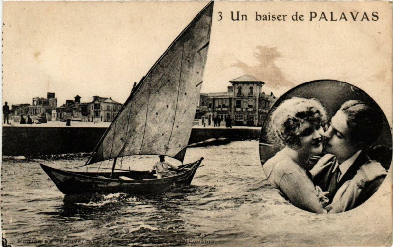 Carte postale ancienne Palavas-les-Flots Un baiser de Palavas à Palavas-les-Flots