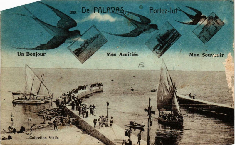 Carte postale ancienne Palavas-les-Flots Souvenir à Palavas-les-Flots