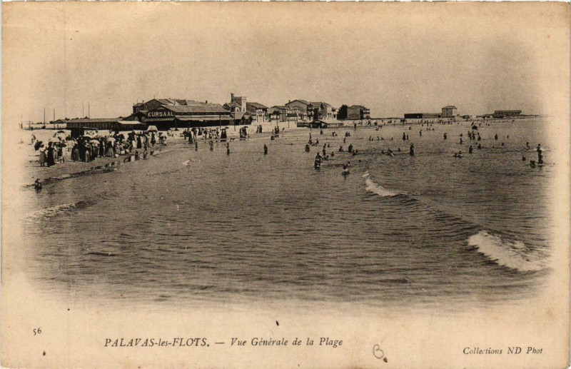 Carte postale ancienne Palavas-les-Flots Vue générale de la Plage à Palavas-les-Flots