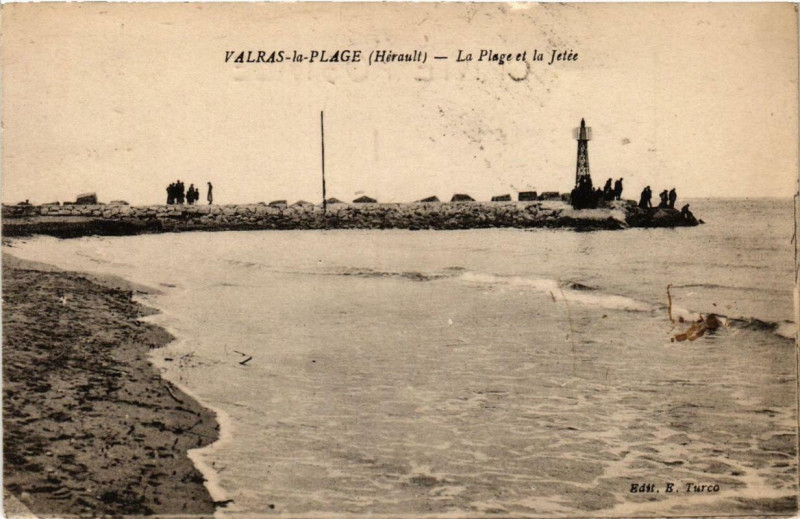 Carte postale ancienne Valras-la-Plage La Plage et la Jetée