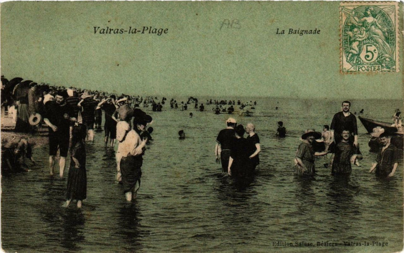 Carte postale ancienne Valras-la-Plage La Baignade