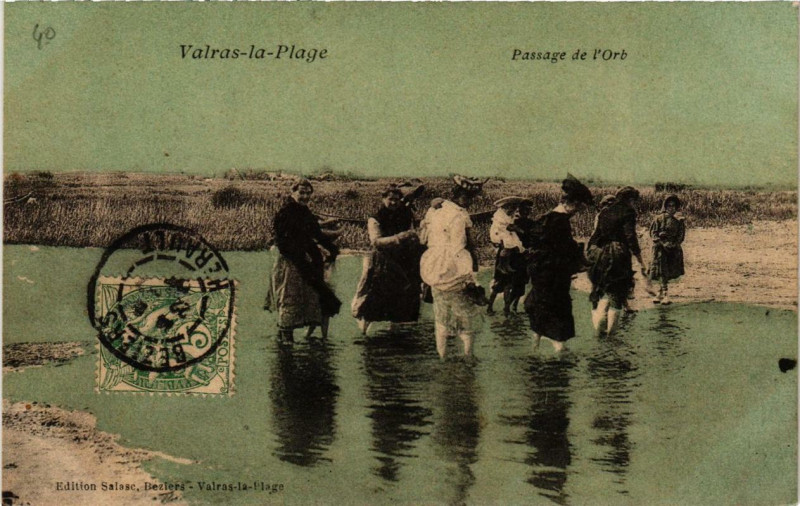 Carte postale ancienne Valras-la-Plage Passage de l'Orb