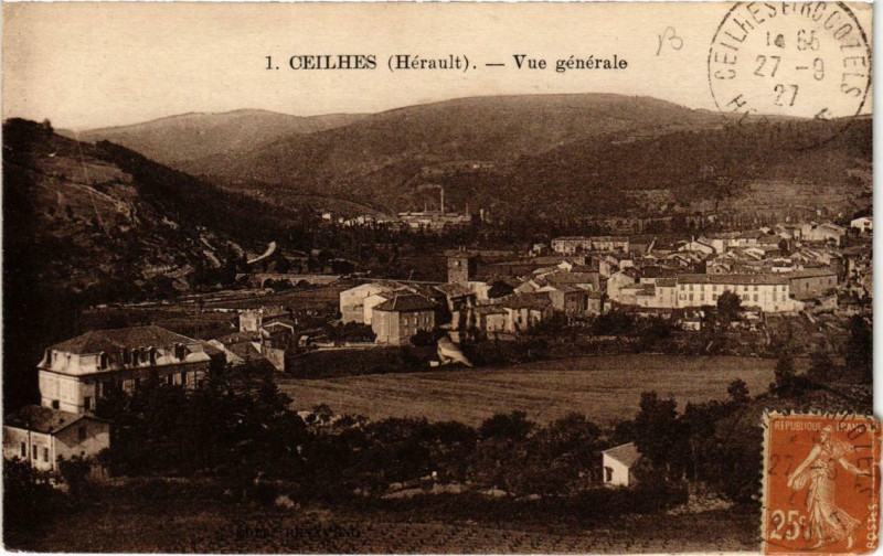 Carte postale ancienne Ceilhes Vue générale