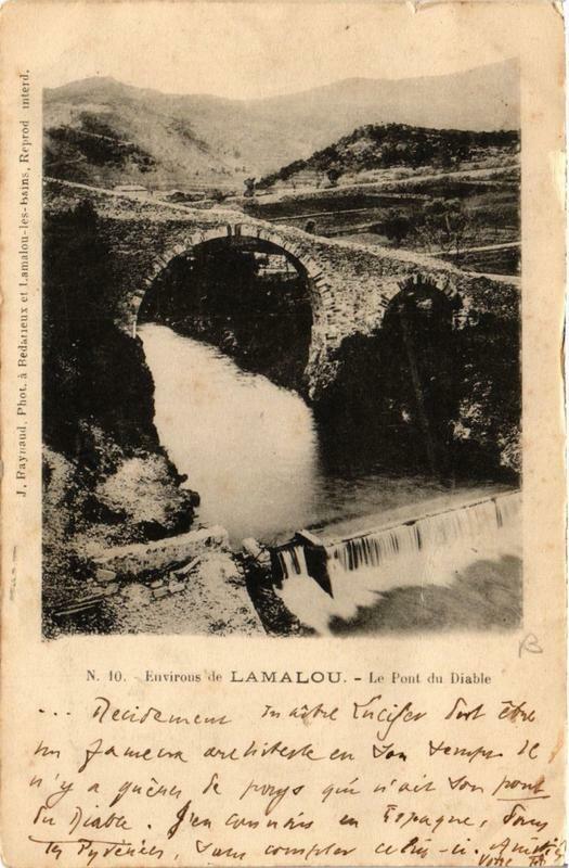 Carte postale ancienne Env. de Lamalou Le Pont du Diable