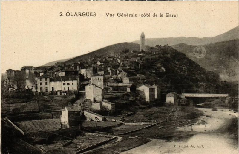 Carte postale ancienne Olargues Vue générale à Olargues