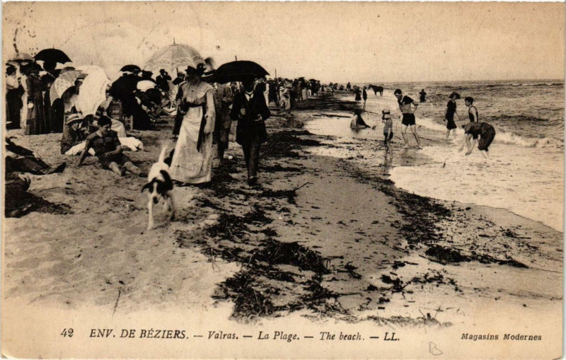 Carte postale ancienne Env. de Beziers Valras-la-Plage à Béziers