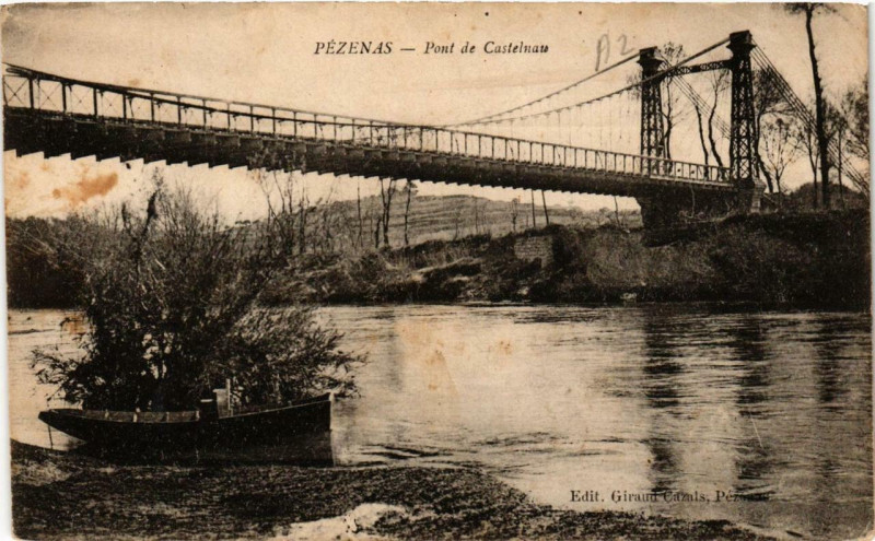 Carte postale ancienne Pezenas Pont de Castelnau à Pézenas