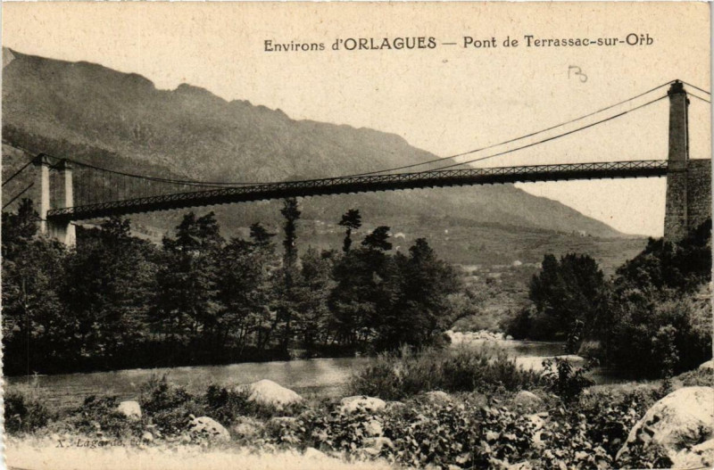Carte postale ancienne Env. d'Orlagues Pont de Terrassac sur Orb